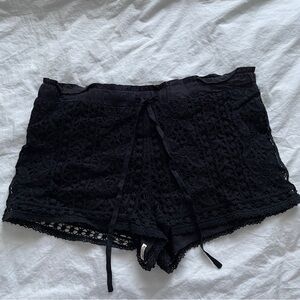 Elegant Black Lace Shorts